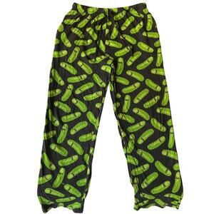 Rick and Morty Big Kid Sleepwear Pants size XL Green & Black Terrified Pickles